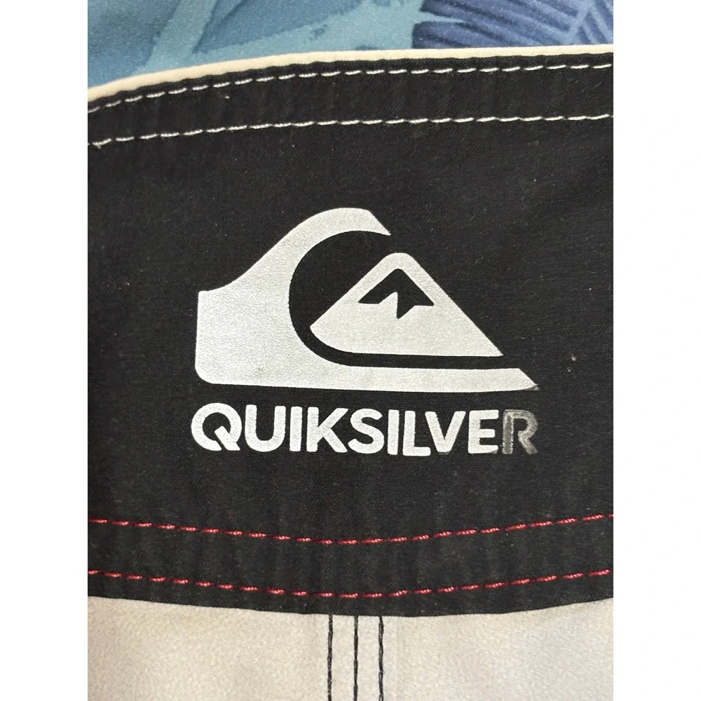 Quiksilver‎ AG47 Dry Flight Board Shorts Mens 33 Blue Tropical Floral QYBS03358